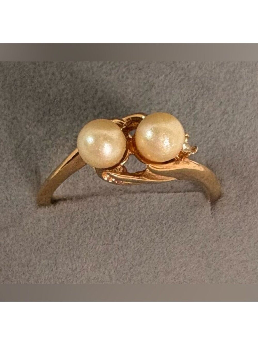 Elegant Vintage 18K HGL Gold Pearl Ring